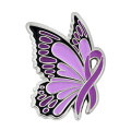 Custom Zinc alloy Metal soft enamel Purple Butterfly lapel pin